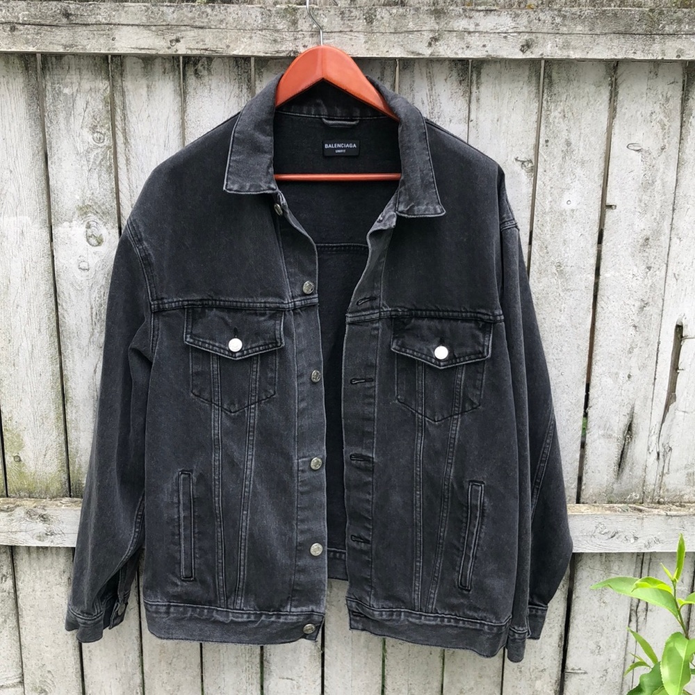 Balenciaga spray print logo denim jacket - Picture 2 of 12
